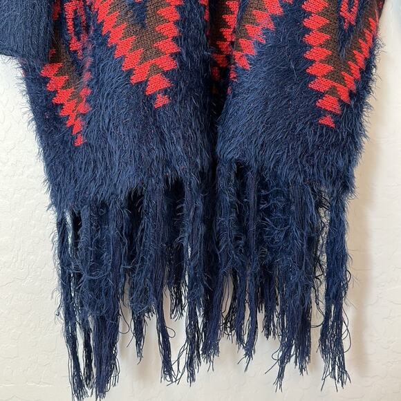 Powder River Outfitters Fringe Pullover Sweater Boho Aztec Southwestern Size S - Picture 9 of 11